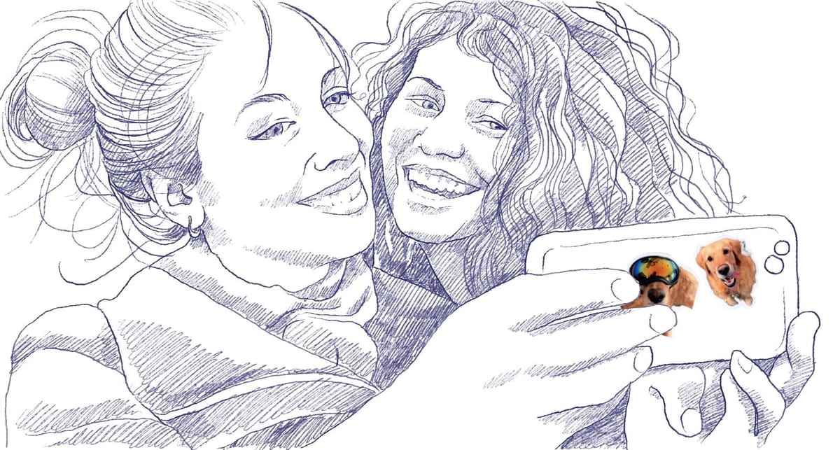 Two friends taking a selfie